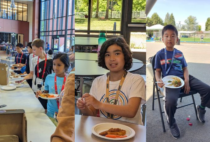 Bellevue Summer Camps - Wise Camps campers enjoying lunch between all the learning activities!